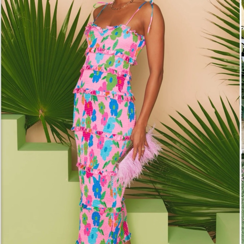 Show Me Your MuMu Colorful Floral Midi Dress